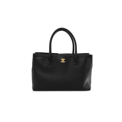 CHANEL CALFSKIN CERF EXECUTIVE SHOPPER TOTE BLACK AS93748 (36*23*15cm)